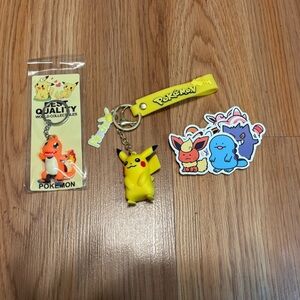Pokemon Keychain Set plus stickers